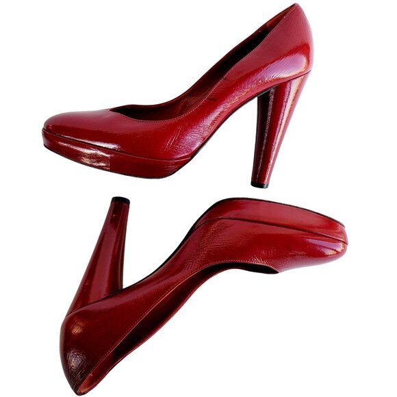 Pierre Hardy Red Patent Leather Platform Pumps Size 38.5 / US 8 - Picture 1 of 11